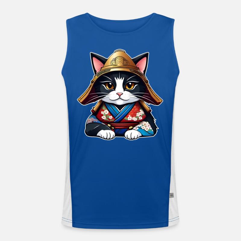 Mignon chat samouraï Débardeur respirant contrasté Homme 