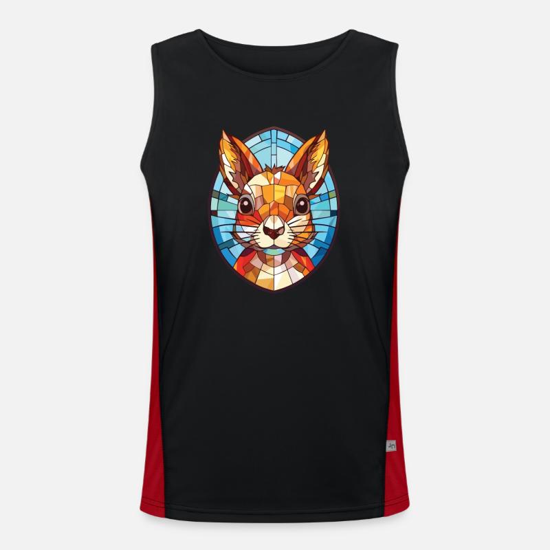Eichhörnchen buntes Aquarell Tier Illustration Funktionelles Kontrast-Tank Top für Männer 