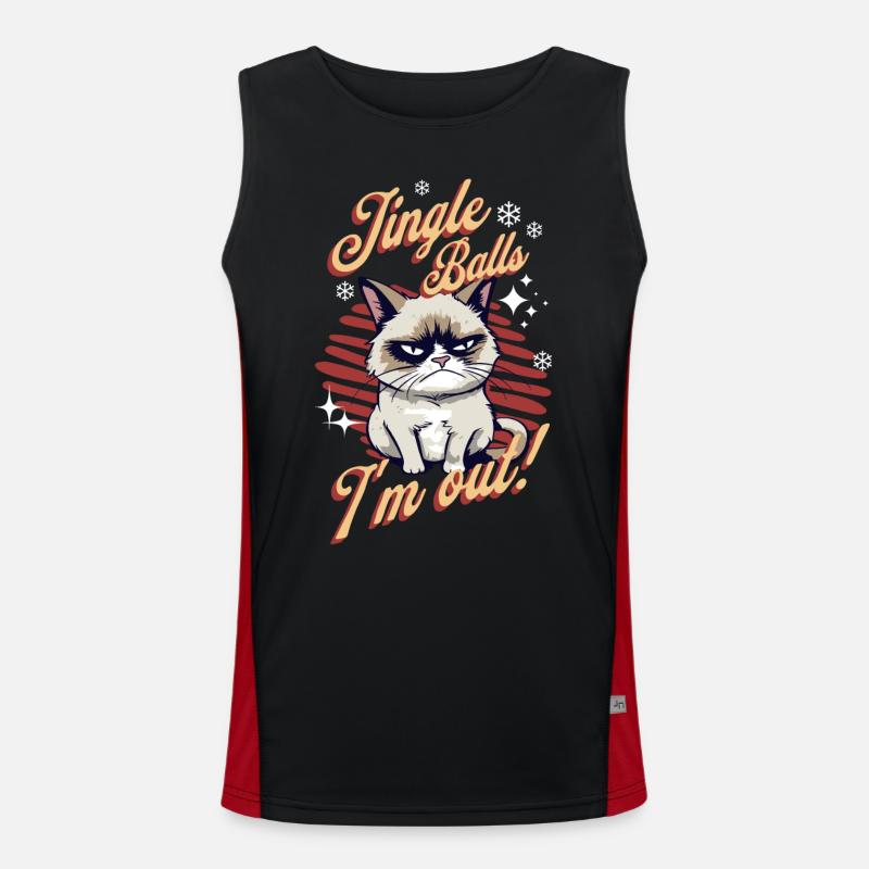 Chat en colère Noël Sarcastique Chat drôle Meme Débardeur respirant contrasté Homme 