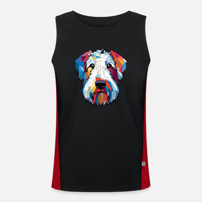Sealyham Terrier Hunderasse Aquarell Illustration Funktionelles Kontrast-Tank Top für Männer 