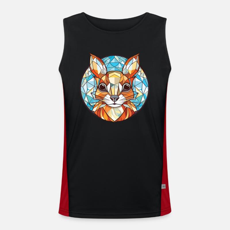 Eichhörnchen buntes Aquarell Tier Illustration Funktionelles Kontrast-Tank Top für Männer 