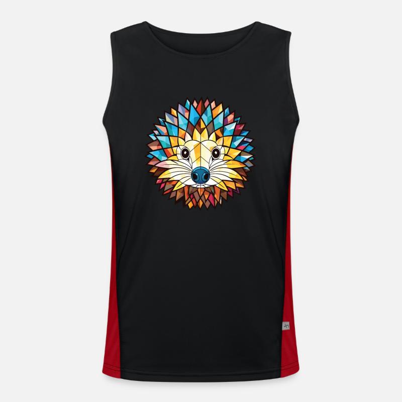 Igel Buntes Aquarell Tier Illustration Funktionelles Kontrast-Tank Top für Männer 
