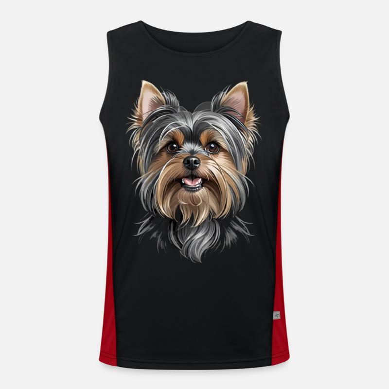 Tête de Yorkshire Terrier Débardeur respirant contrasté Homme 