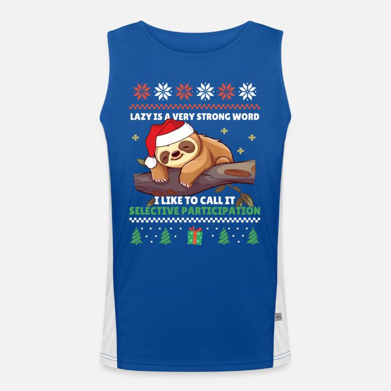 Selective Participated - Sloth Ugly Christmas Men's Functional Contrast Tank Top 