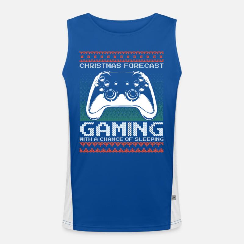 Funny Christmas Forecast Gaming Controller Ugly Funktionelles Kontrast-Tank Top für Männer 