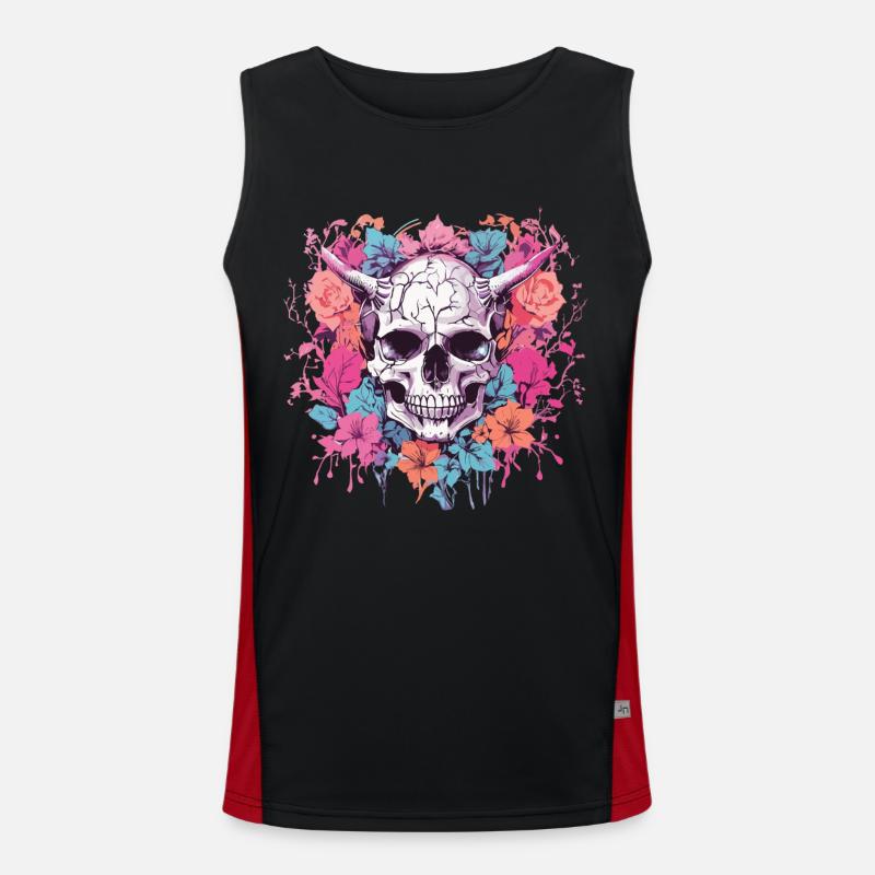Demons Skull Pastel Gothic Occult Design Men's Functional Contrast Tank Top 