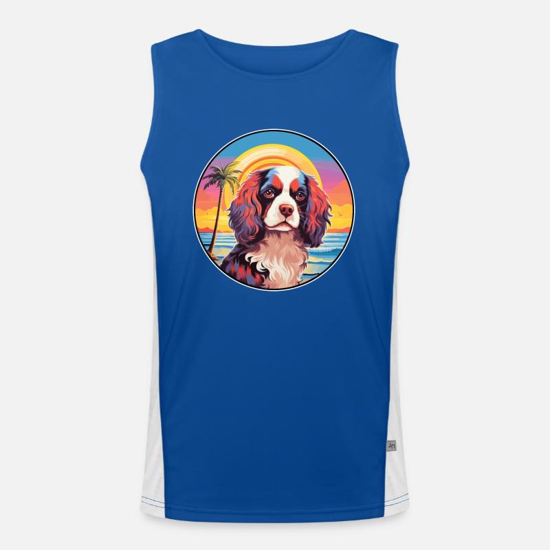 Cavalier King Charles Spaniel Hunderasse Bunt C Funktionelles Kontrast-Tank Top für Männer 