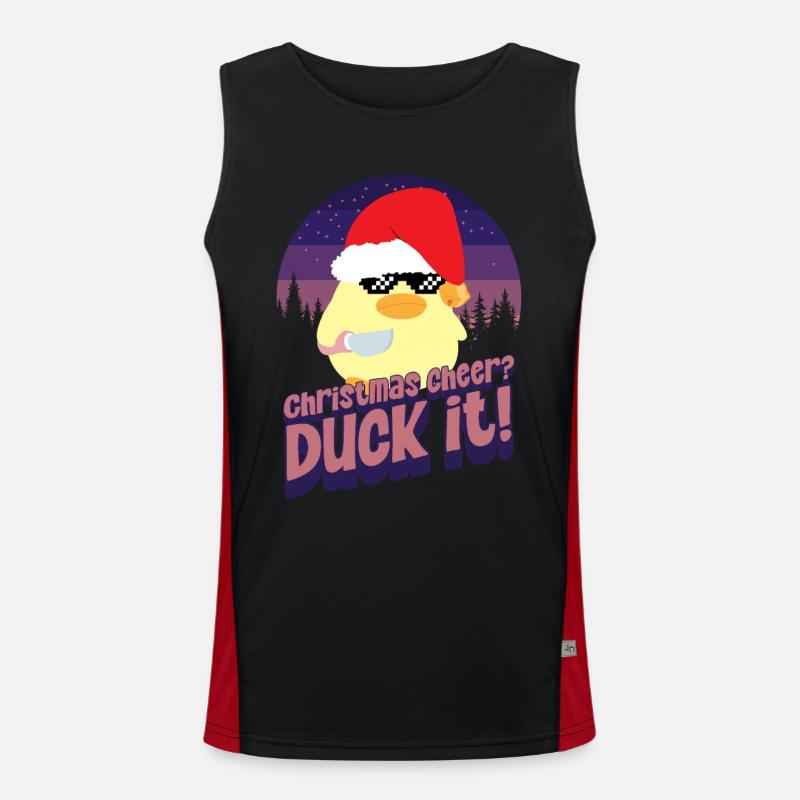 Xmas Duck it - Ente mit Messer Duck with Knife Funktionelles Kontrast-Tank Top für Männer 