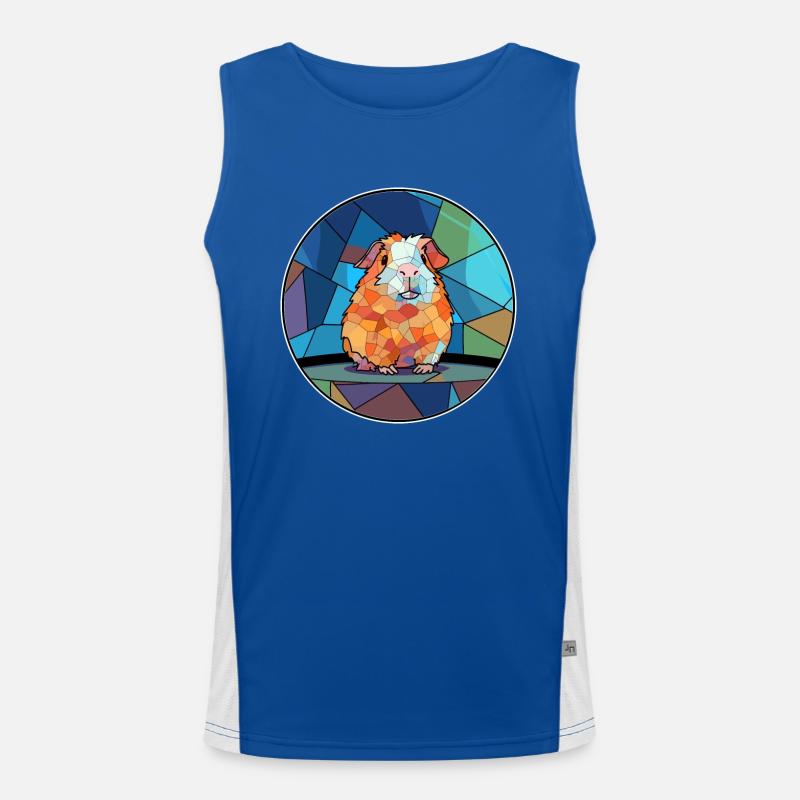 Cochon d’Inde vitrail coloré Cartoon Kawaii A Débardeur respirant contrasté Homme 