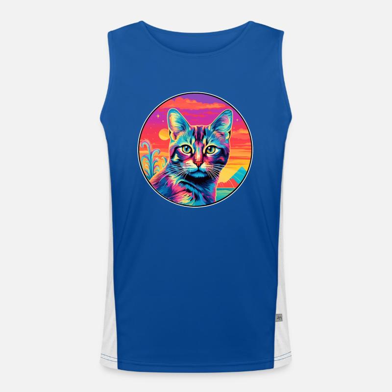 Pixie Bob Cat Race Aquarelle Dessin Animé Kawaii Animal De Compagnie Débardeur respirant contrasté Homme 