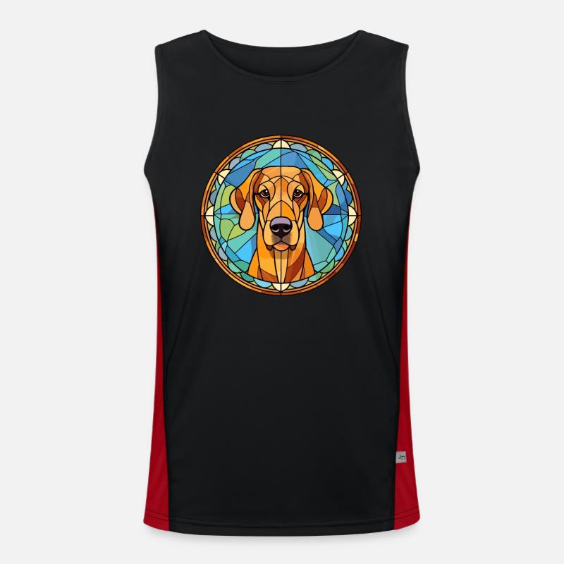 Rhodesian Ridgeback chien race vitrail Colorf Débardeur respirant contrasté Homme 