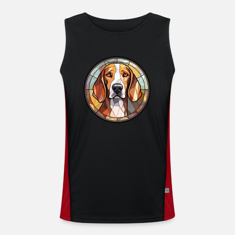 Treeing Walker Coonhound Hunderasse Buntglas C Funktionelles Kontrast-Tank Top für Männer 