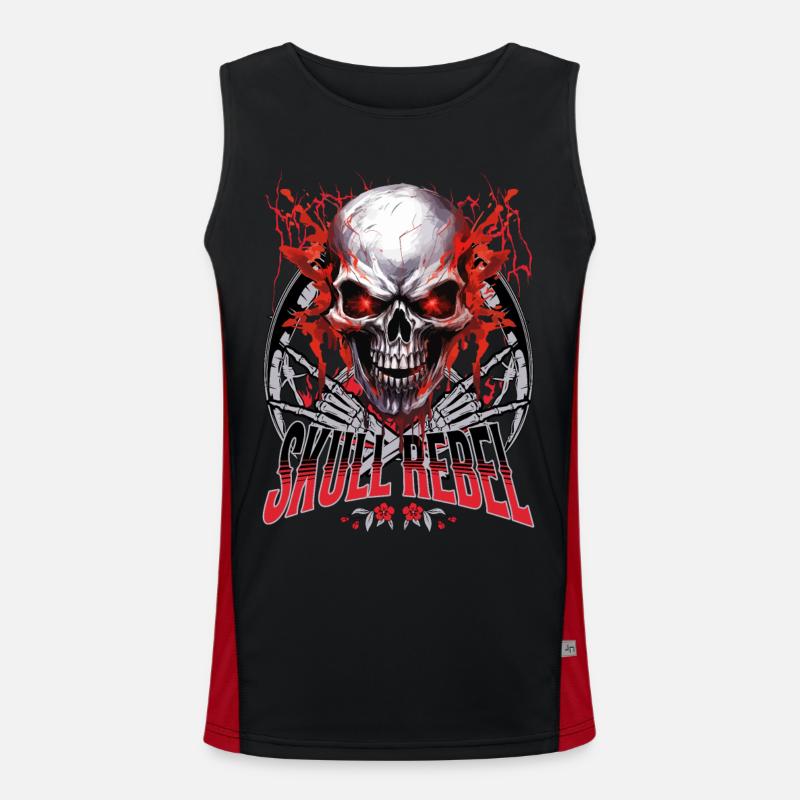 Skull Skull Skeleton Motorcycle Biker Gang Men's Functional Contrast Tank Top 