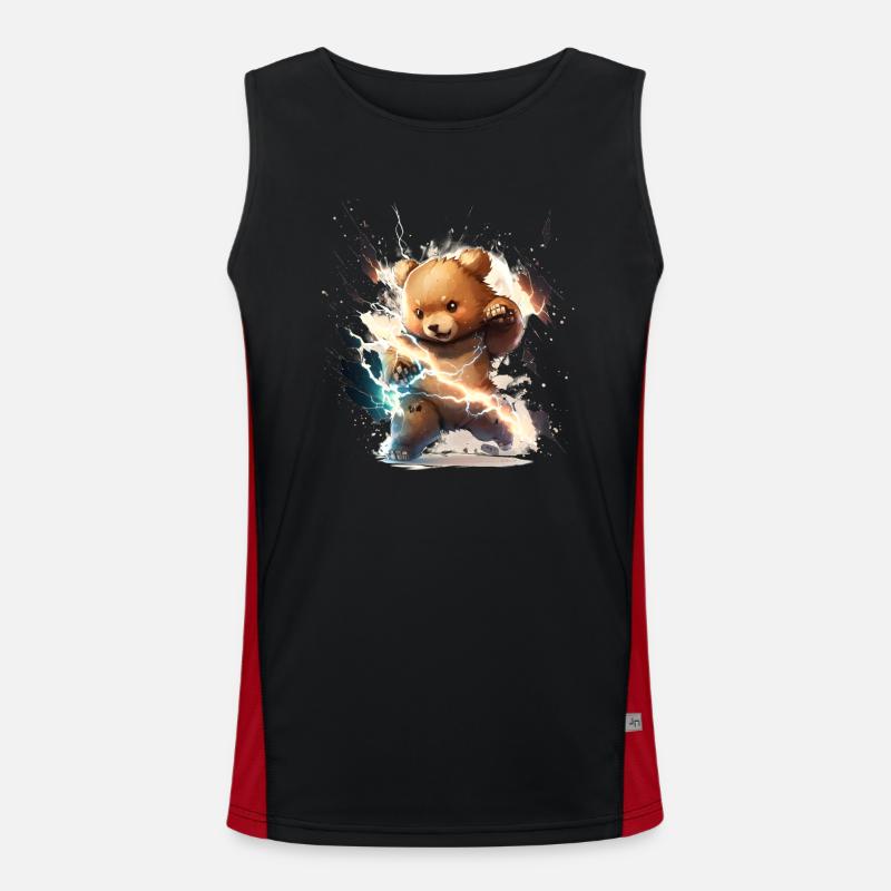 Lightning Strike Teddy - Men's Functional Contrast Tank Top  - black/red