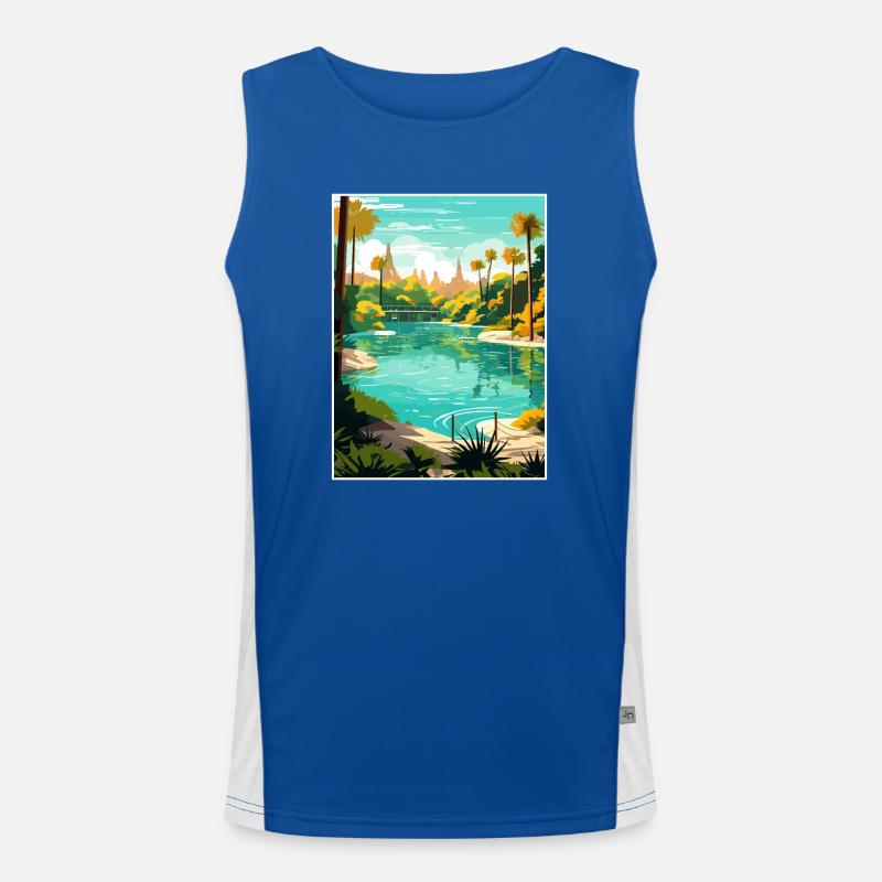 Rainbow Springs State Park Florida Reiseposter Funktionelles Kontrast-Tank Top für Männer 