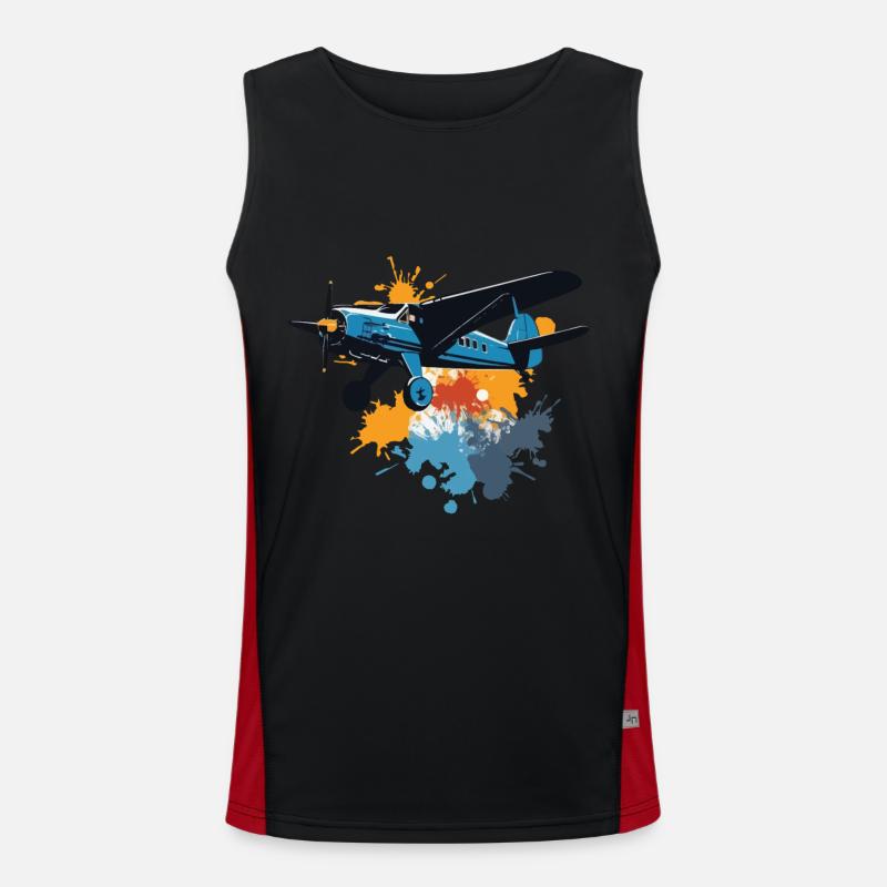 Modellflugzeug Pilot Flugzeug Hobby Design Funktionelles Kontrast-Tank Top für Männer 