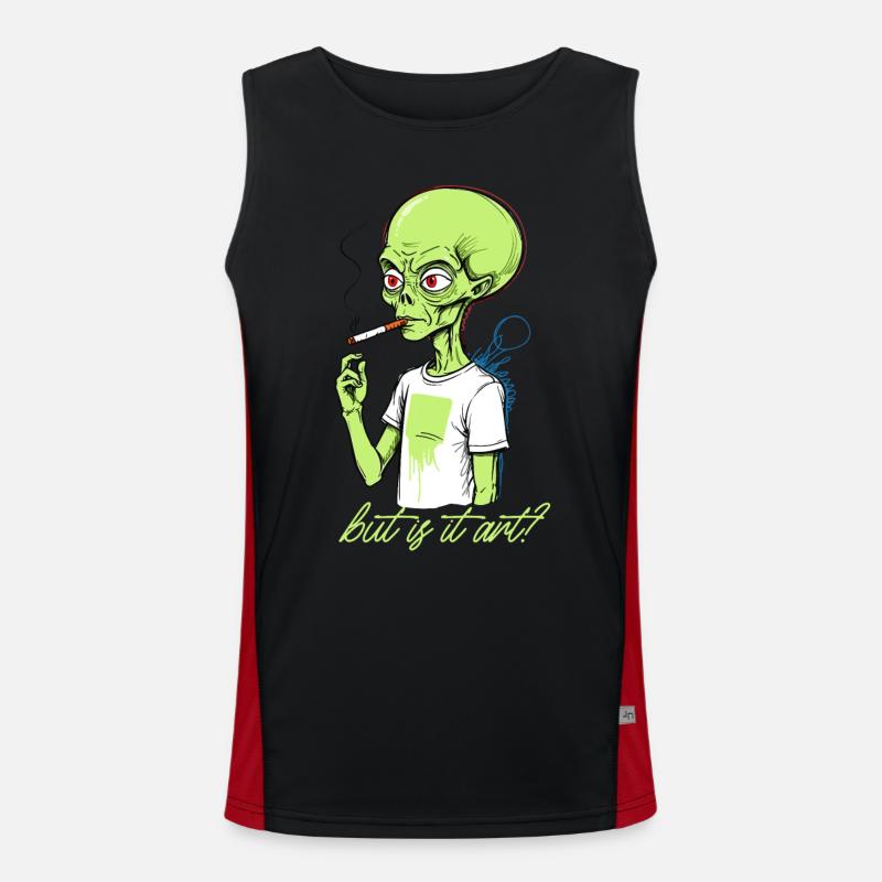 Funny alien saying but it's art Men's Functional Contrast Tank Top 
