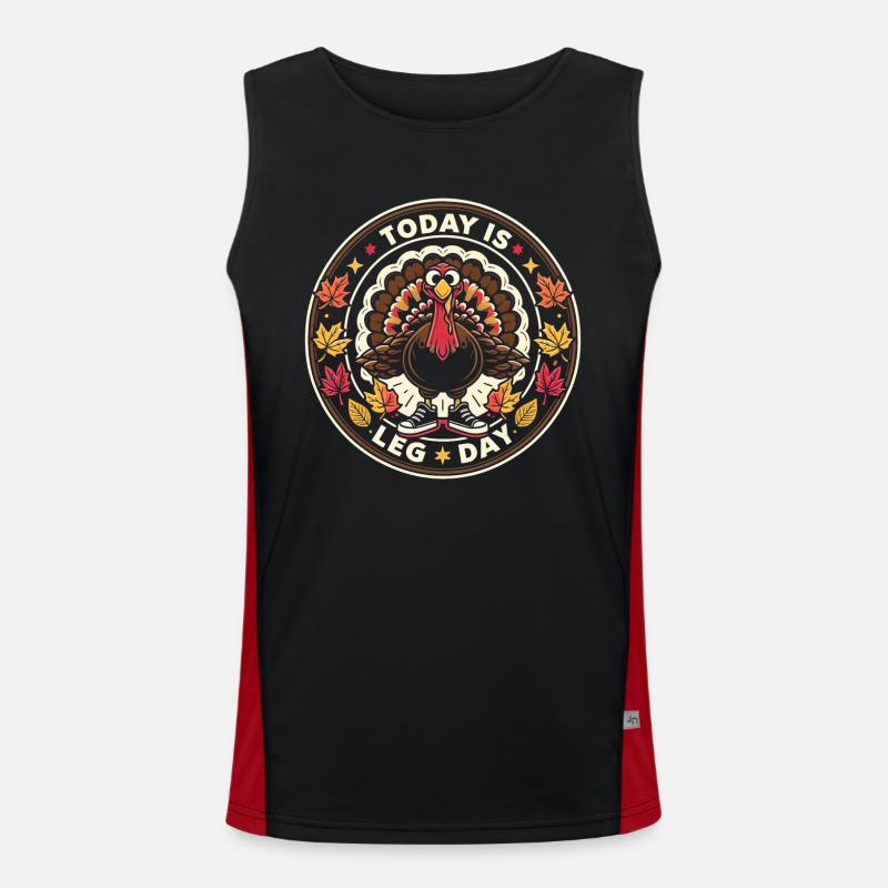 Turkey Leg Day Bash - Men's Functional Contrast Tank Top - black/red