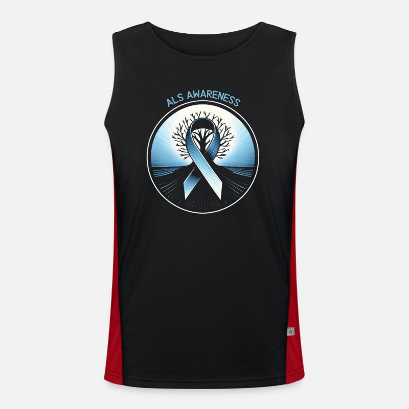 ALS Ribbon Hope Men's Functional Contrast Tank Top 
