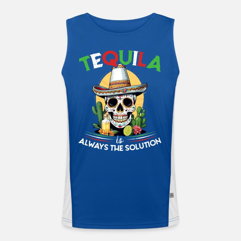 Lustiger Tequila Spruch Cinco De Mayo Design Funktionelles Kontrast-Tank Top für Männer 