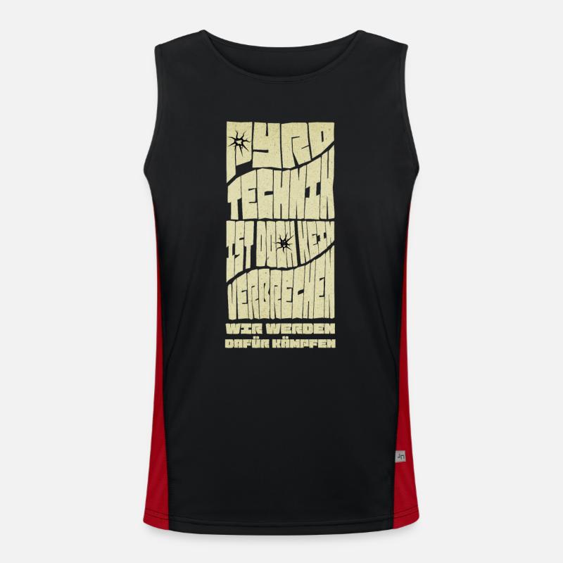 Pyrotechnik ist doch kein Verbrechen - Meme Spruch Funktionelles Kontrast-Tank Top für Männer 