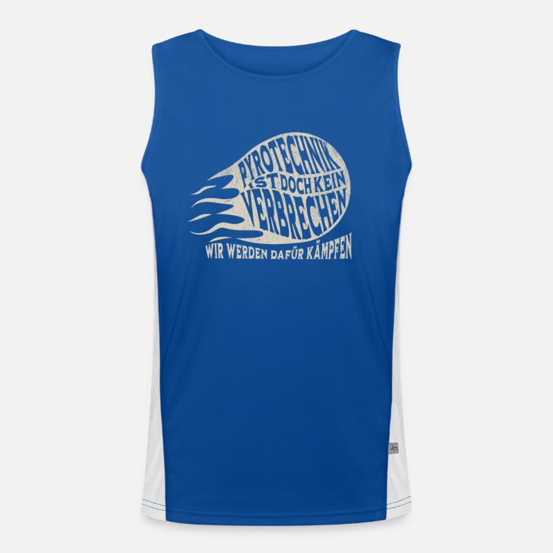 Pyrotechnics are not a crime - Meme Spruch Men's Functional Contrast Tank Top 