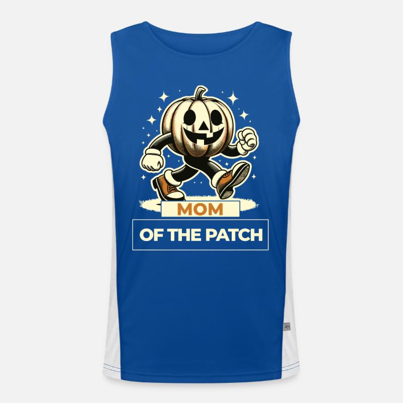 Mutter Des Kürbisfelds Lustiger Spruch Halloween Funktionelles Kontrast-Tank Top für Männer 