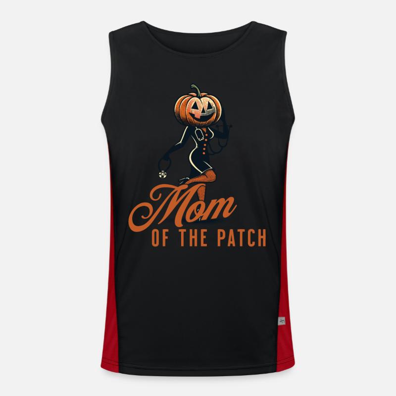 Mutter Des Kürbisfelds Lustiger Spruch Halloween Funktionelles Kontrast-Tank Top für Männer 