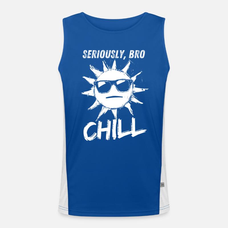 Seriously Bro Chill Sonne Meme Design Funktionelles Kontrast-Tank Top für Männer 