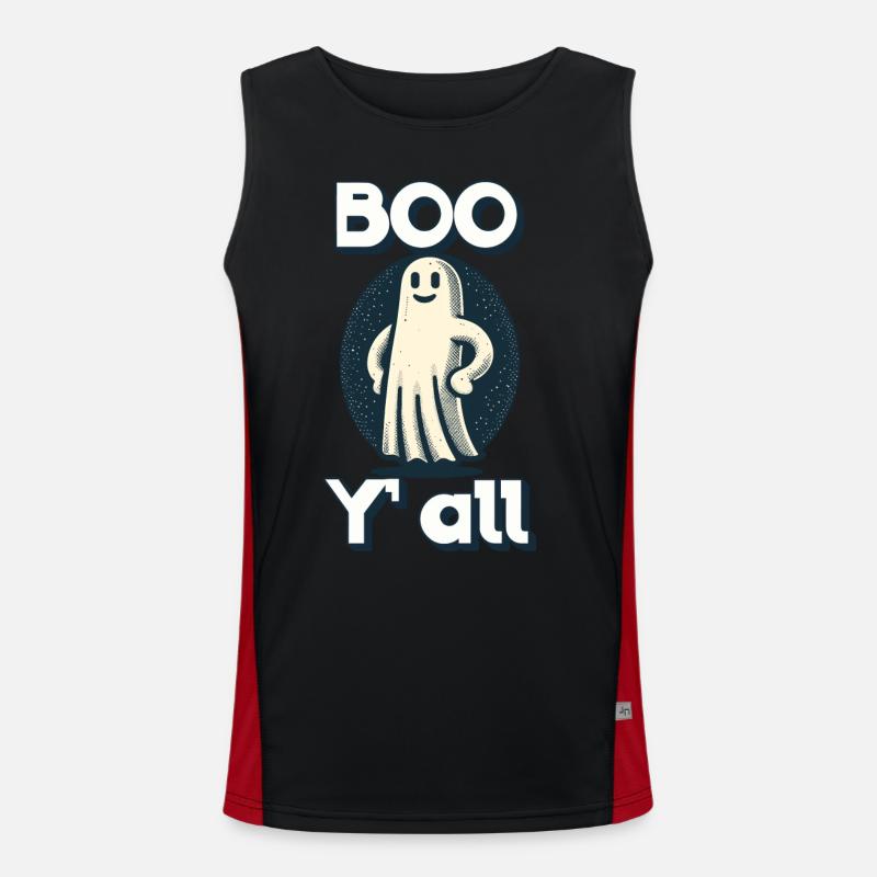 Last Minute Costume Funny Ghost Design Men's Functional Contrast Tank Top 