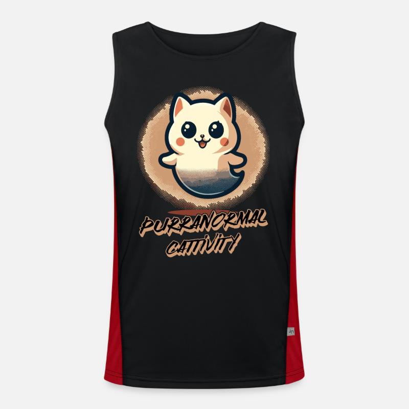 Funny Halloween Outfit Purranormal Cattivity Men's Functional Contrast Tank Top 