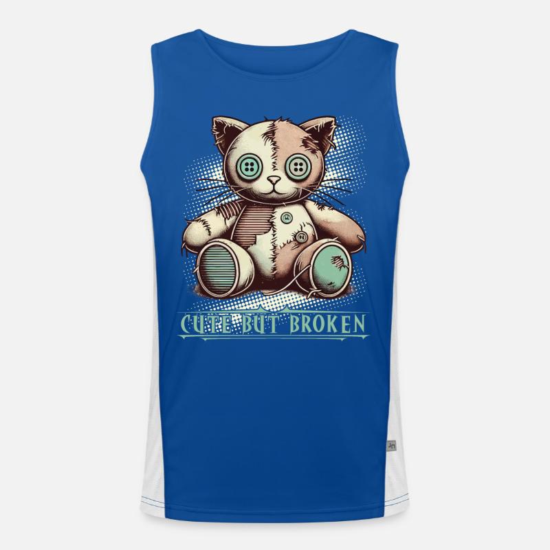 Mental Psychopath Cute But Broken Charm Men's Functional Contrast Tank Top 