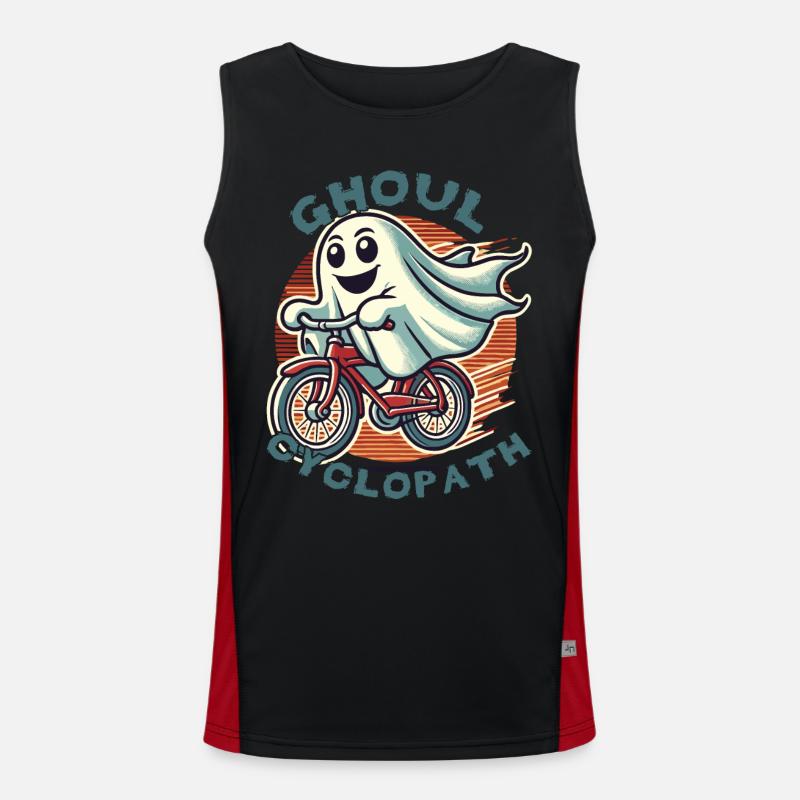 Ghoul Cyclopath Bicycle Halloween Fun Men's Functional Contrast Tank Top 