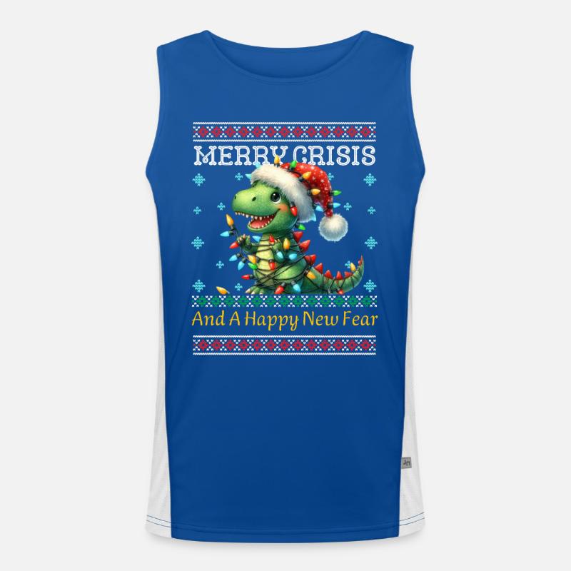 Joyeuse Crise Weihnachten Dino Noël laid Débardeur respirant contrasté Homme 