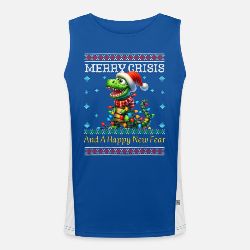 Dino Ugly Noël Joyeux Crise Vacances Débardeur respirant contrasté Homme 