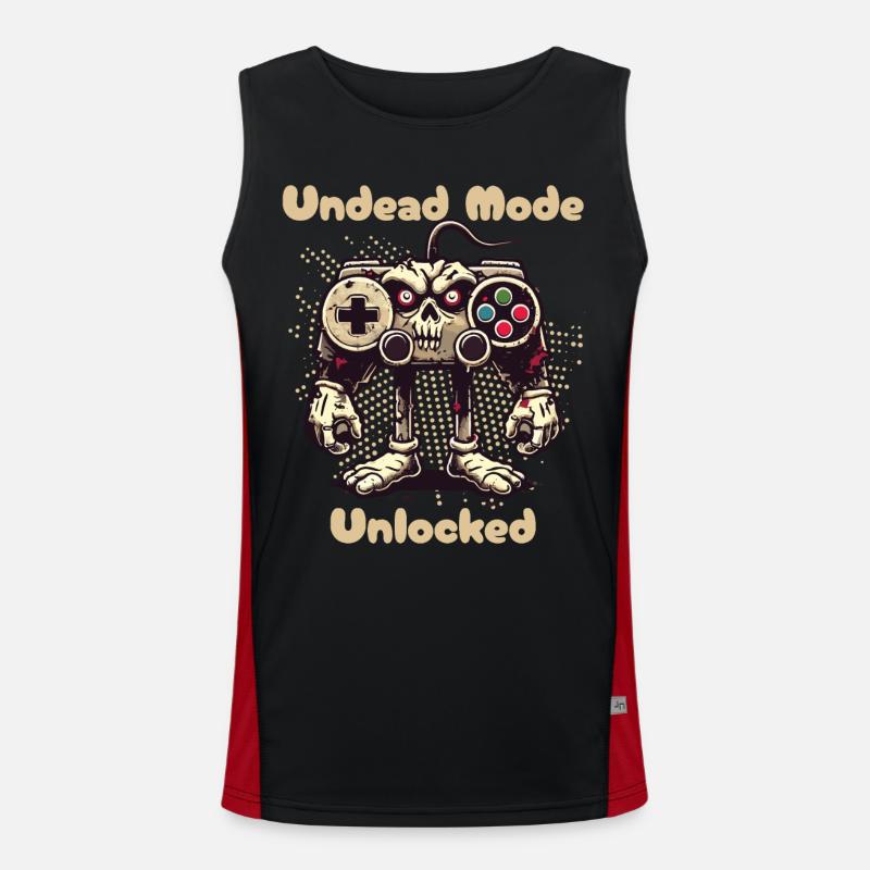 Zombie Gaming Controller Mode Unleashed - Men's Functional Contrast Tank Top - black/red
