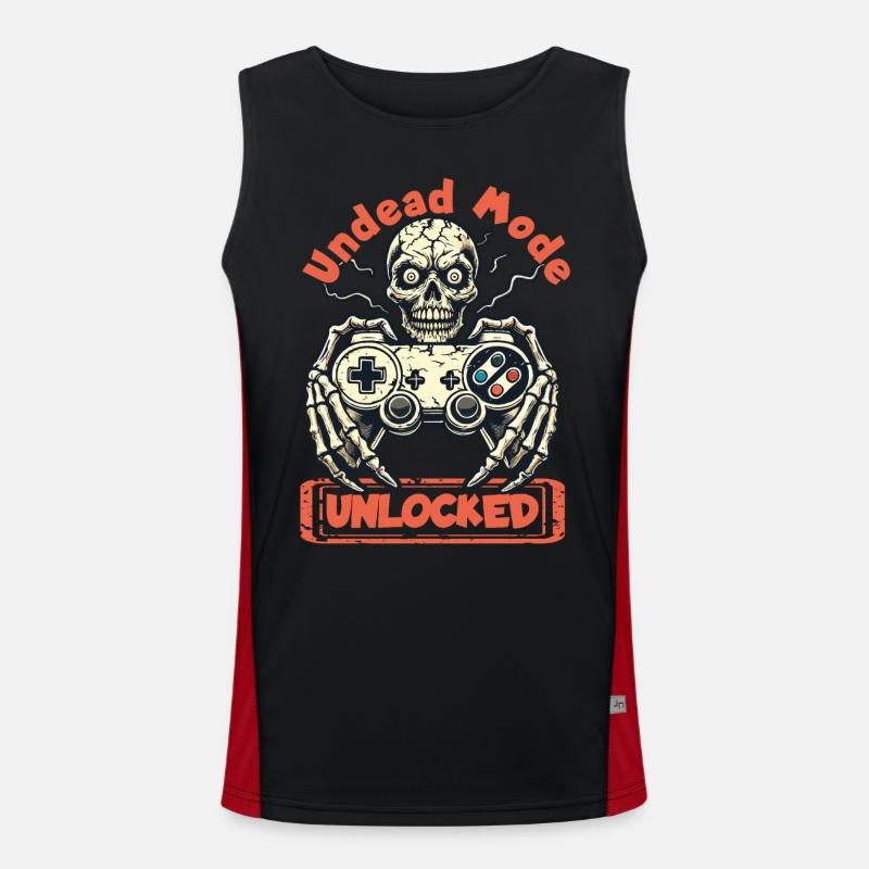 Zombie Gaming Controller Undead Mode Unlocked Funktionelles Kontrast-Tank Top für Männer 