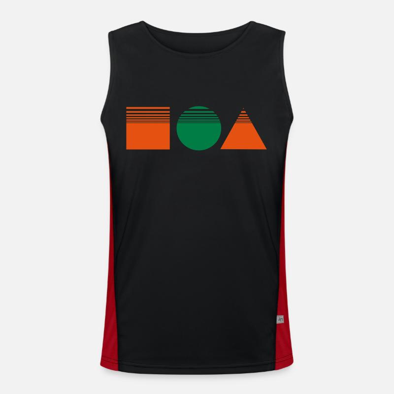 Design rectangle / square / triangle - Men's Functional Contrast Tank Top  - black/red