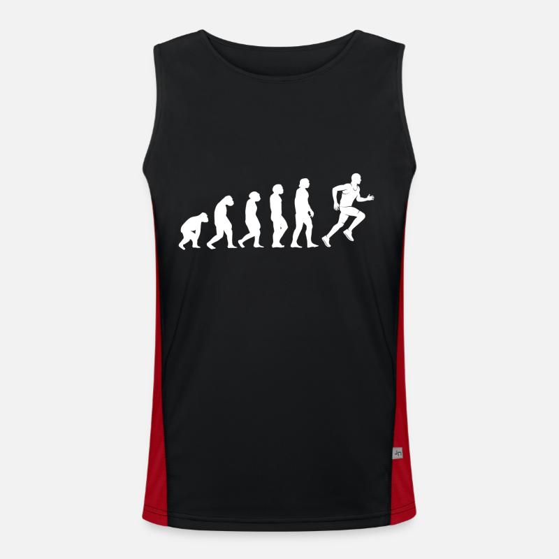 Running evolution - Men's Functional Contrast Tank Top - black/red