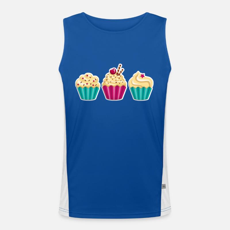 Cupcake - Muffin - Donut - Eis - Schokolade - DD Funktionelles Kontrast-Tank Top für Männer 