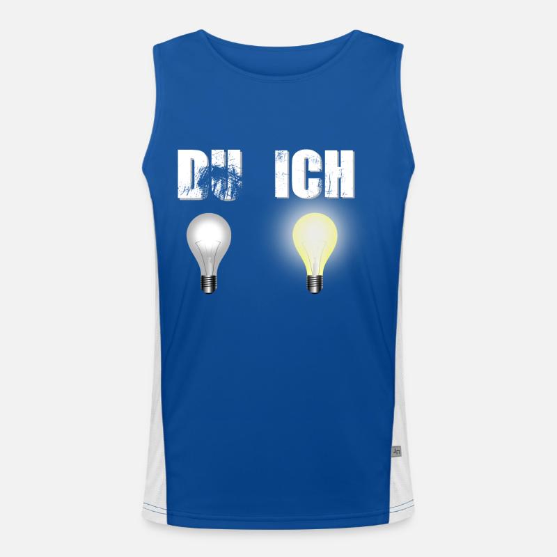 Light Bulb Smart Clever I You Men's Functional Contrast Tank Top 