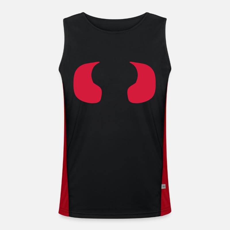 Satan Devil demon horns evil Men's Functional Contrast Tank Top 