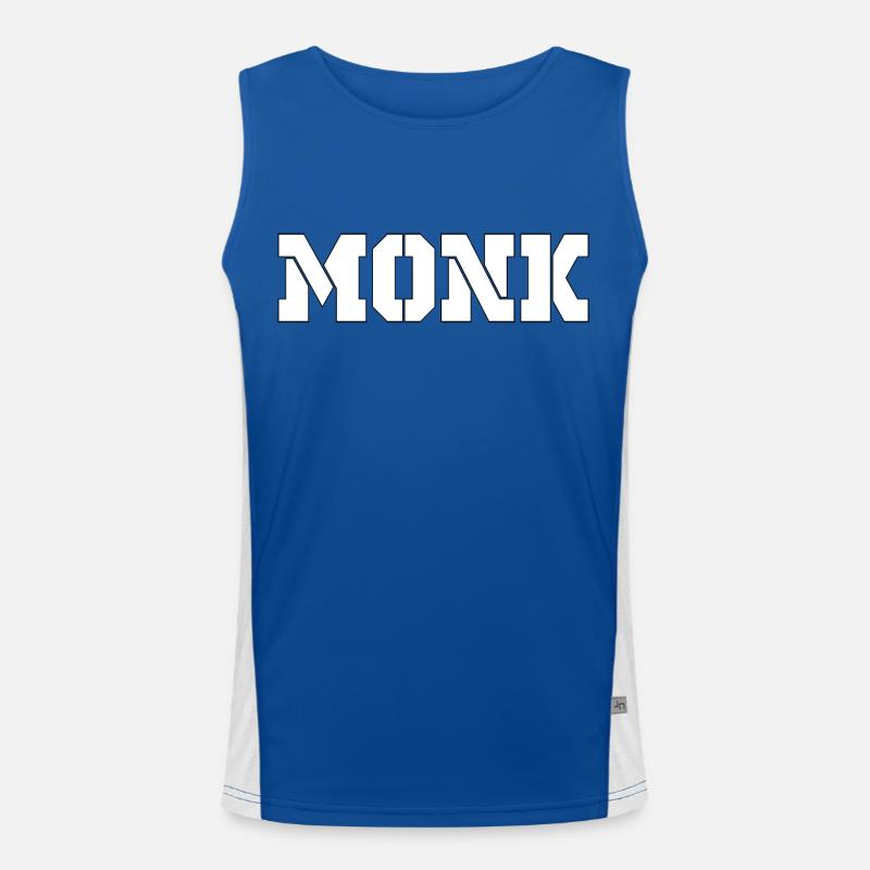 MONK white Funktionelles Kontrast-Tank Top für Männer 