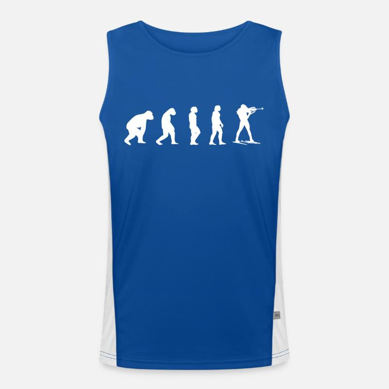 Biathlet Evolution Biathlon Geschenk Wintersport Funktionelles Kontrast-Tank Top für Männer 