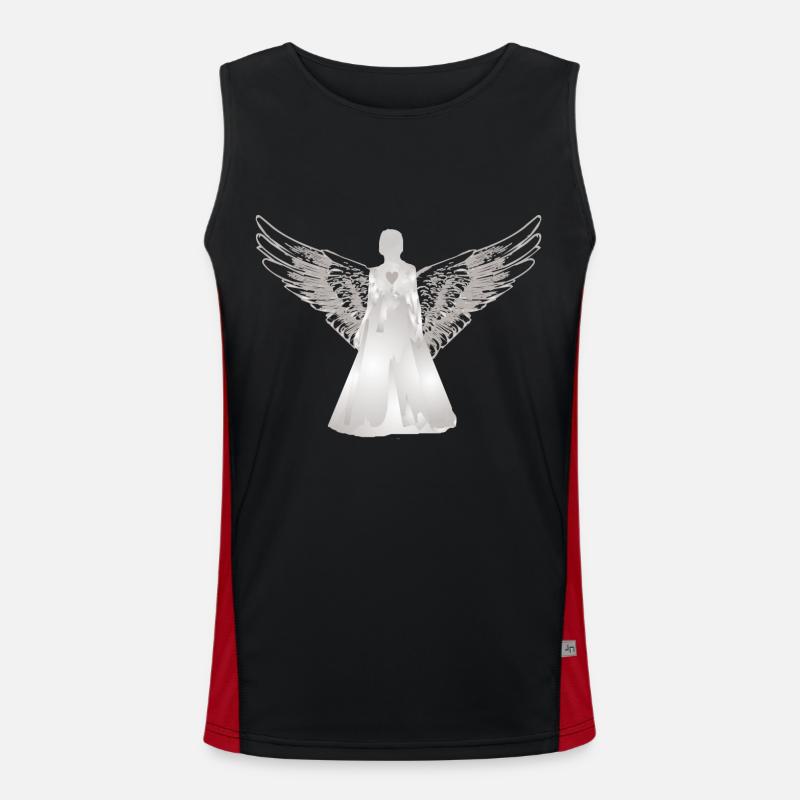 Engel Schutzengel mit Herz Funktionelles Kontrast-Tank Top für Männer 
