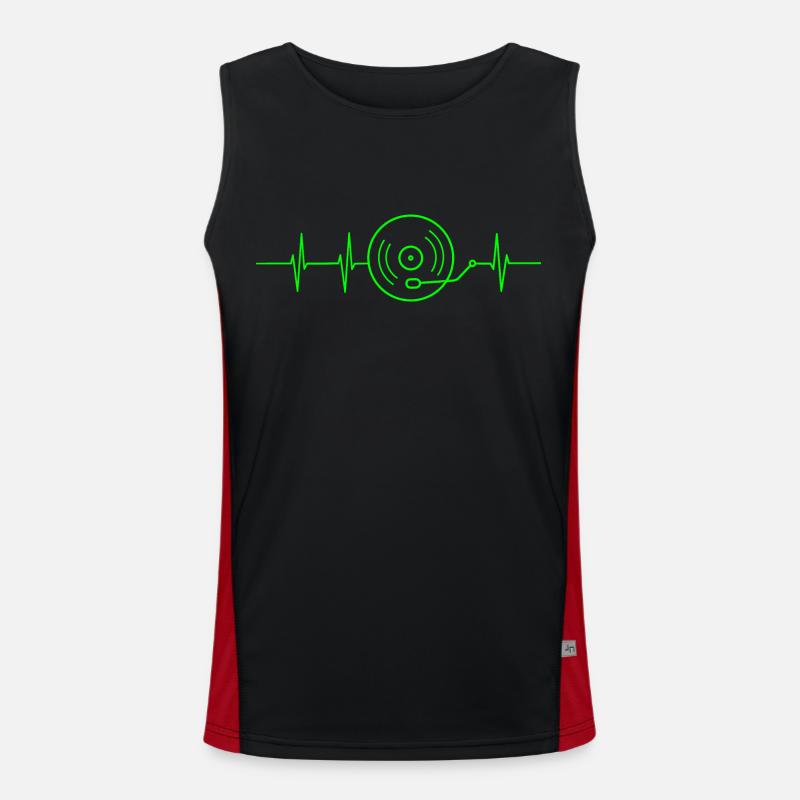 Plattenspieler Herzfrequenz Funktionelles Kontrast-Tank Top für Männer 