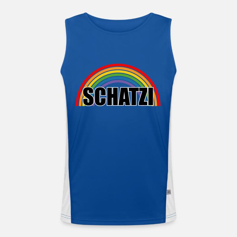 Regenbogen Schatzi Funktionelles Kontrast-Tank Top für Männer 