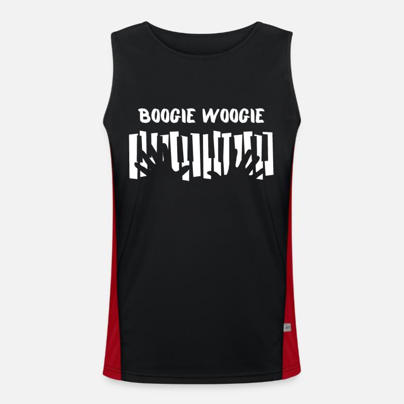 Boogie Woogie hands and piano design. Men's Functional Contrast Tank Top 