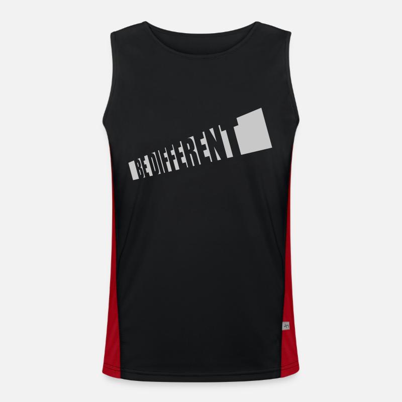 Be different Logo Design - Men's Functional Contrast Tank Top  - black/red