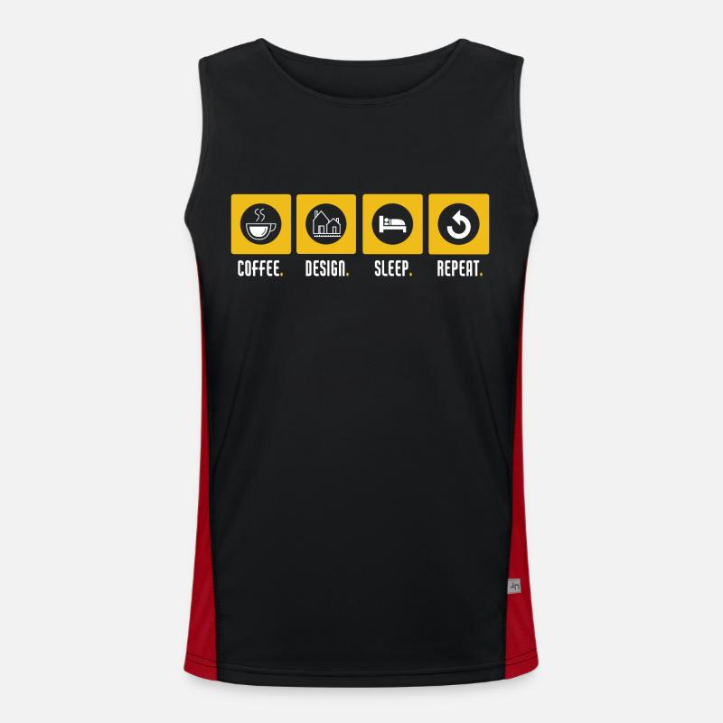 Architect Art Architecture Designer - Men's Functional Contrast Tank Top  - black/red